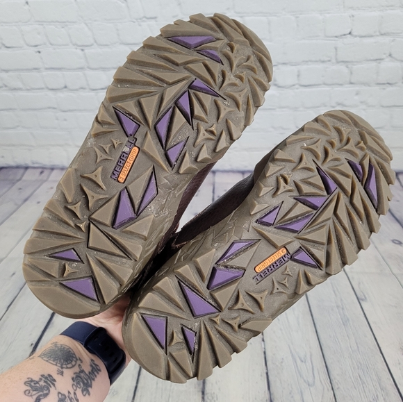 MERRELL | leather lace-up high top hiking outdoor boots - Picture 9 of 12